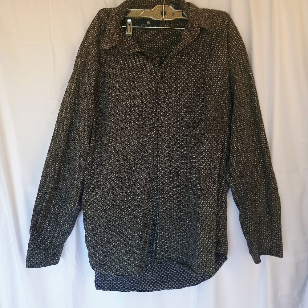 Men's Geometric Pattern Shirt - Red and Black